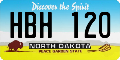 ND license plate HBH120