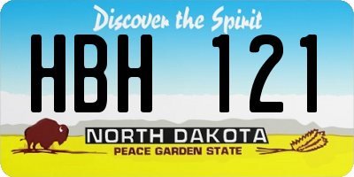 ND license plate HBH121