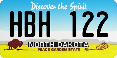 ND license plate HBH122