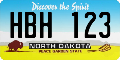 ND license plate HBH123