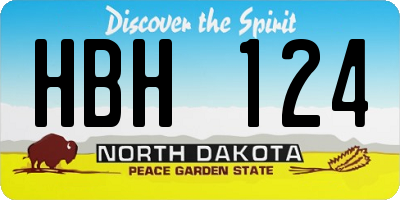 ND license plate HBH124