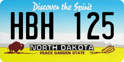 ND license plate HBH125