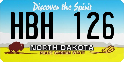 ND license plate HBH126