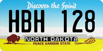 ND license plate HBH128