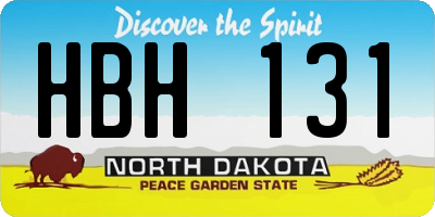 ND license plate HBH131