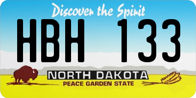 ND license plate HBH133