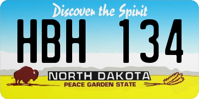 ND license plate HBH134