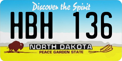ND license plate HBH136