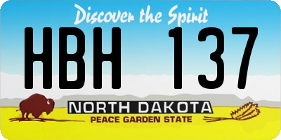 ND license plate HBH137