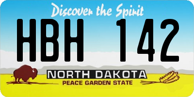 ND license plate HBH142
