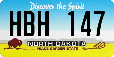 ND license plate HBH147