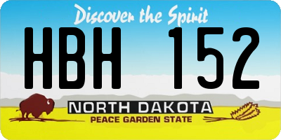 ND license plate HBH152
