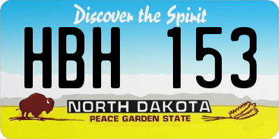 ND license plate HBH153