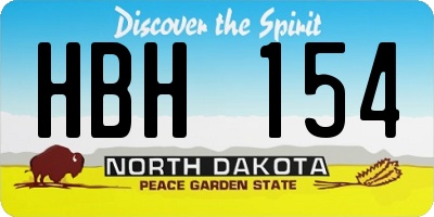 ND license plate HBH154