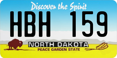 ND license plate HBH159