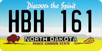 ND license plate HBH161