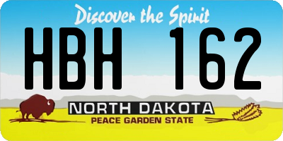 ND license plate HBH162
