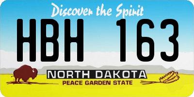 ND license plate HBH163