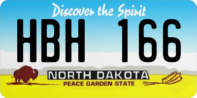 ND license plate HBH166