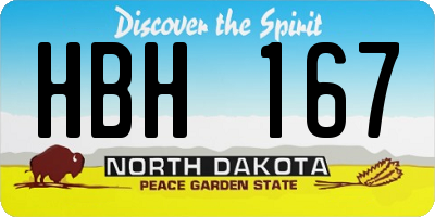 ND license plate HBH167