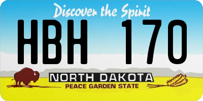 ND license plate HBH170