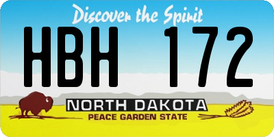 ND license plate HBH172