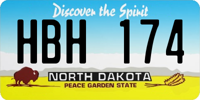 ND license plate HBH174