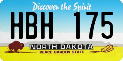 ND license plate HBH175