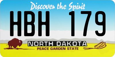 ND license plate HBH179