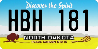 ND license plate HBH181