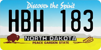 ND license plate HBH183