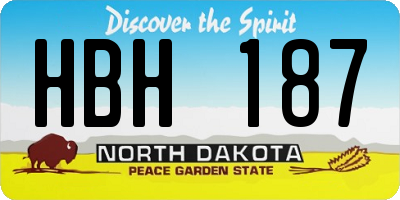 ND license plate HBH187