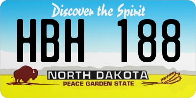 ND license plate HBH188