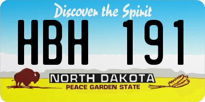 ND license plate HBH191