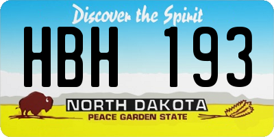 ND license plate HBH193