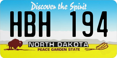 ND license plate HBH194