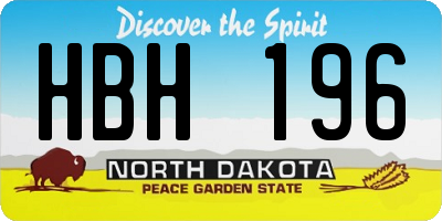 ND license plate HBH196