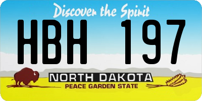 ND license plate HBH197