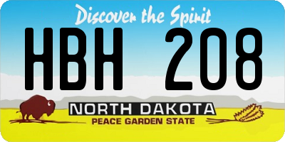 ND license plate HBH208