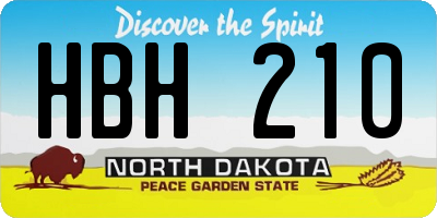 ND license plate HBH210
