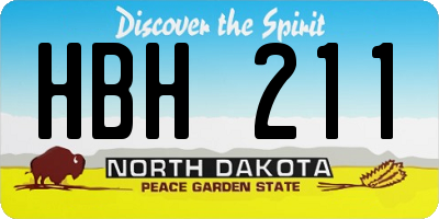 ND license plate HBH211