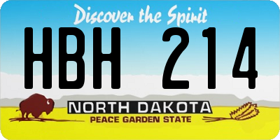 ND license plate HBH214