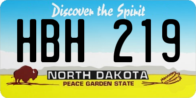 ND license plate HBH219