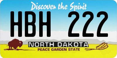 ND license plate HBH222