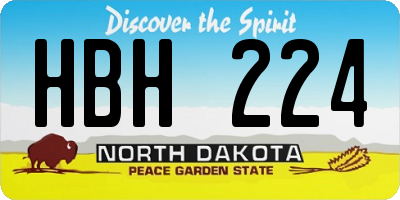 ND license plate HBH224