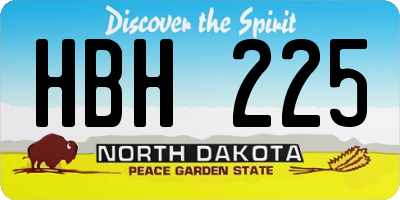 ND license plate HBH225
