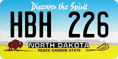 ND license plate HBH226