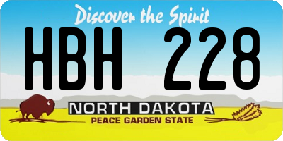 ND license plate HBH228