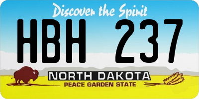 ND license plate HBH237