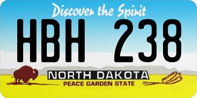 ND license plate HBH238